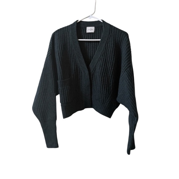 LE KASHA Monaco Cashmere Cropped Ribbed Button Cardigan Green One Size - Picture 2 of 6